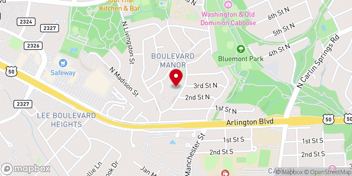 Map showing location of Arlington Church of the Brethren