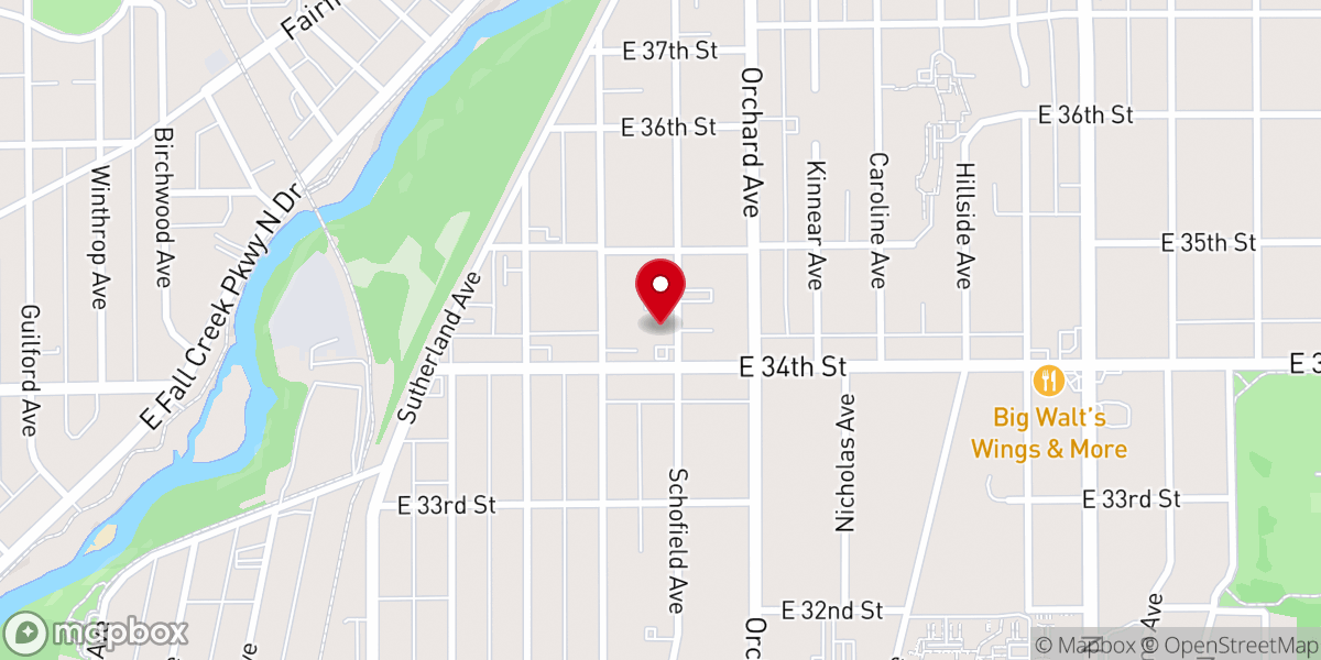 Map showing location of New Haven Baptist Church