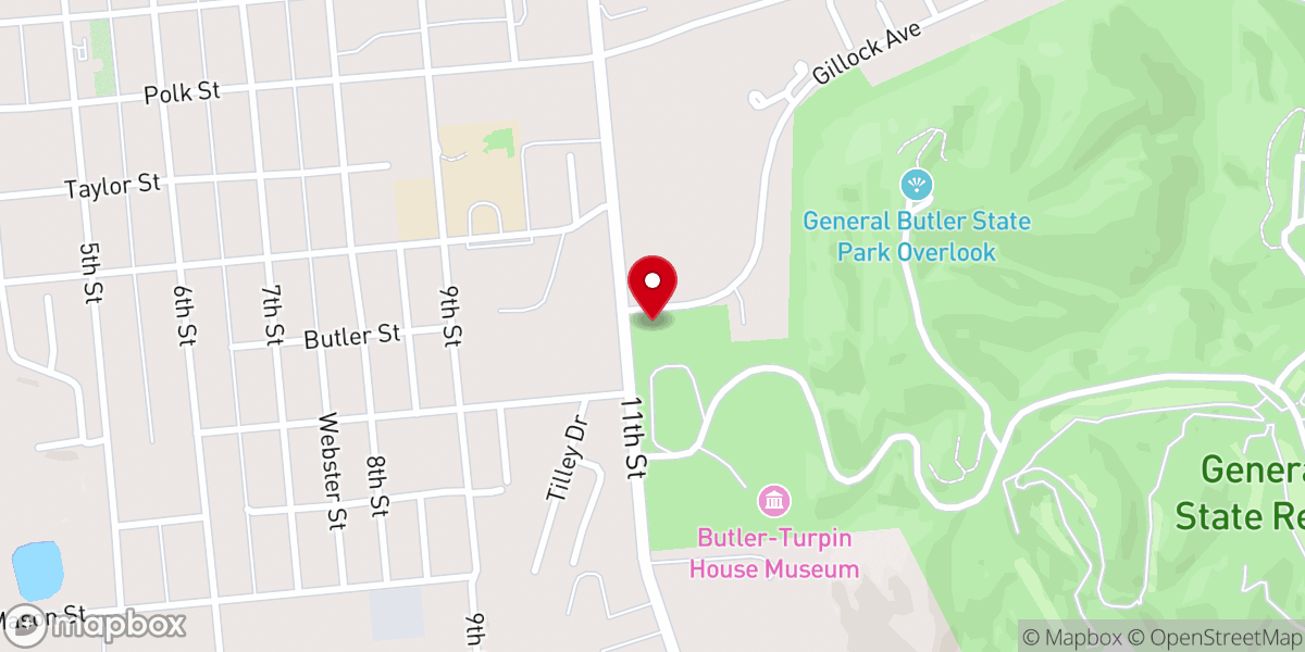 Map showing location of Valley Christian Church