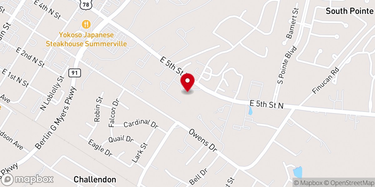 Map showing location of Summerville Church of the Nazarene