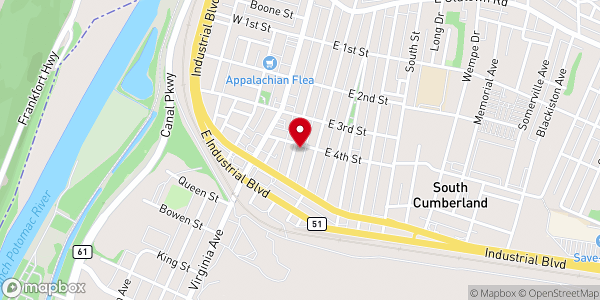 Map showing location of St Johns Lutheran Church