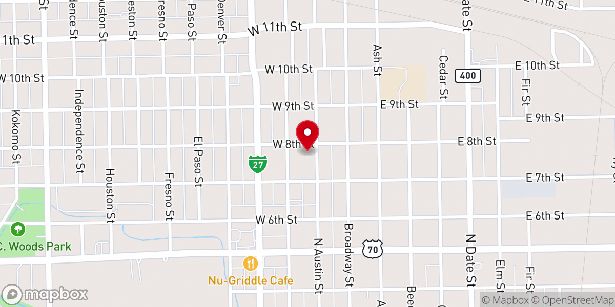 Map showing location of First Baptist Church Plainview