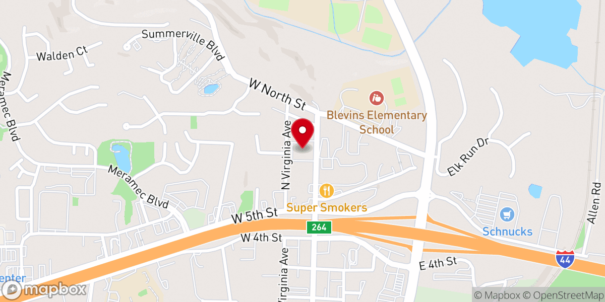 Map showing location of Central Baptist Church