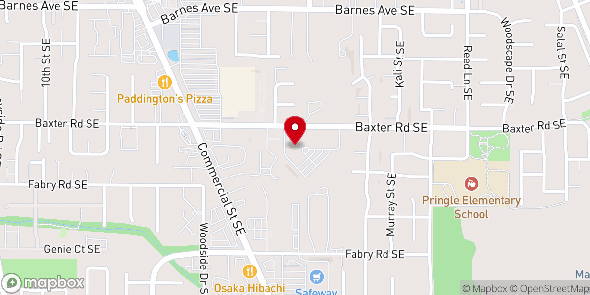 Map showing location of Our Savior's Lutheran Church, Salem OR
