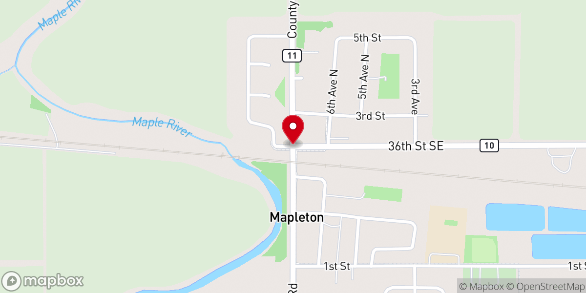 Map showing location of Mapleton