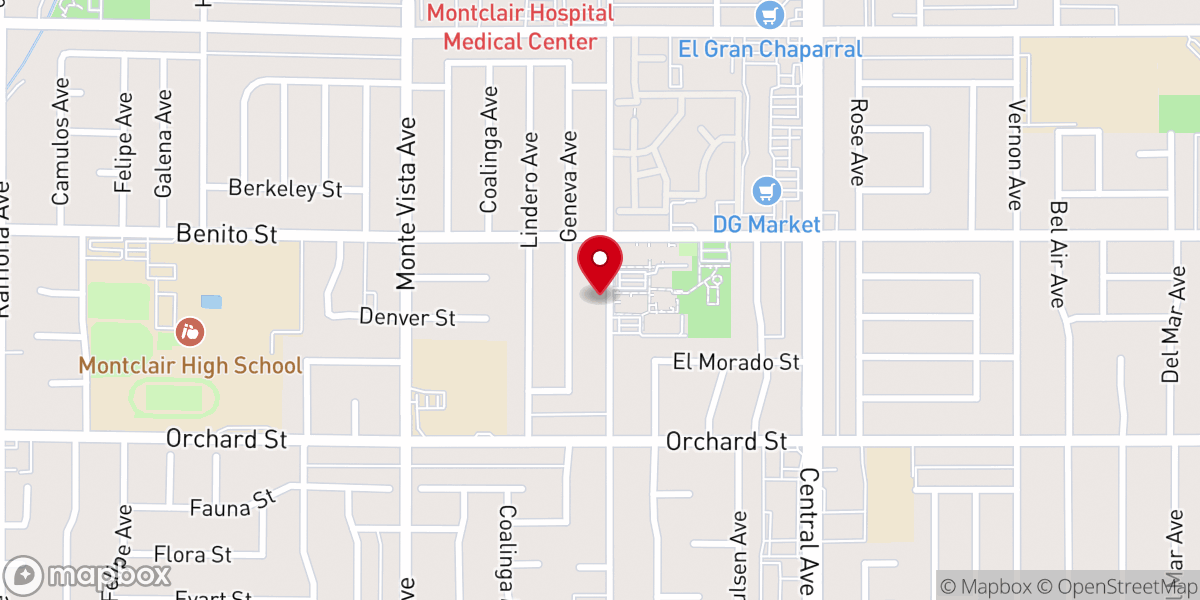 Map showing location of First United Methodist Church Montclair