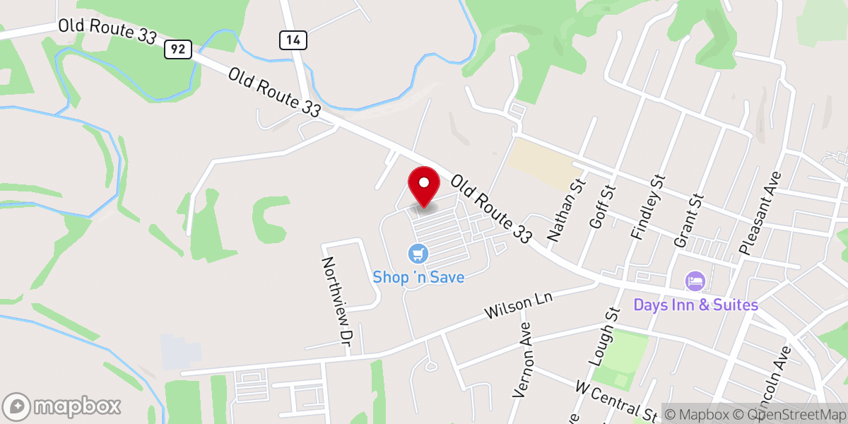 Map showing location of Catholic Charities West Virginia Elkins Outreach Office