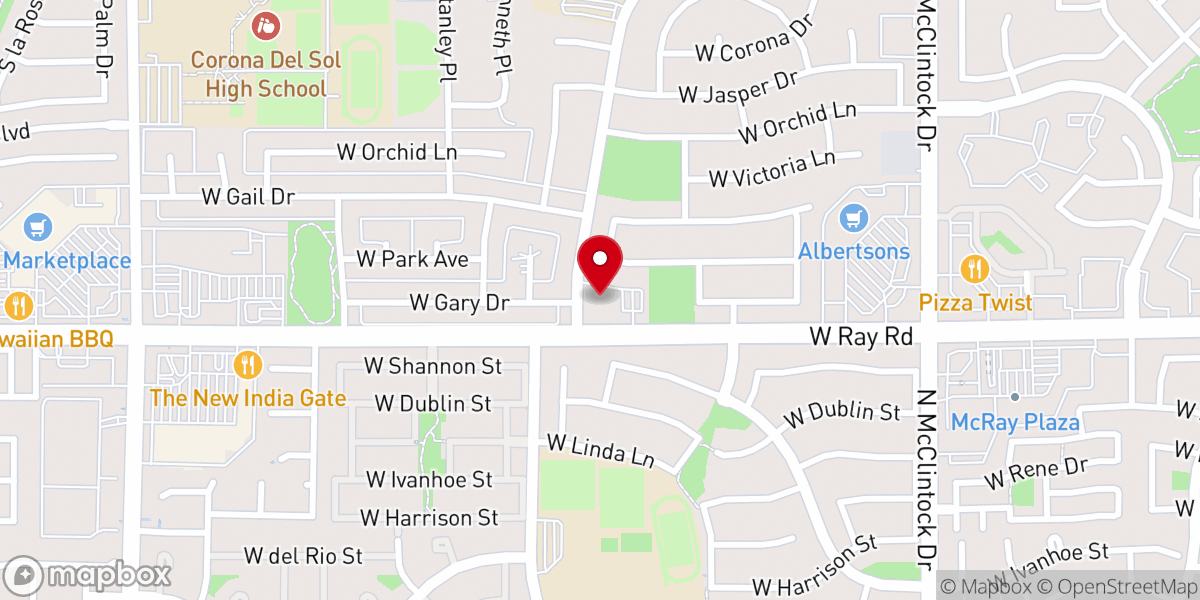 Map showing location of Corona Baptist Church
