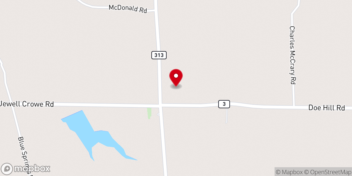 Map showing location of Antioch Baptist Church