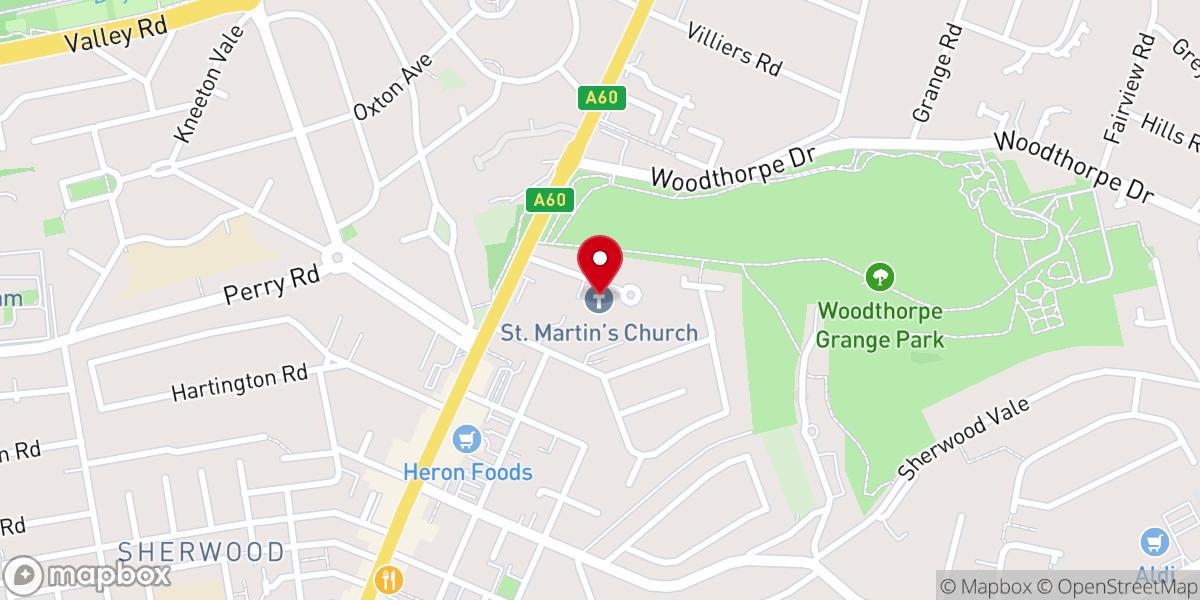 Map showing location of St. Martin’s Church