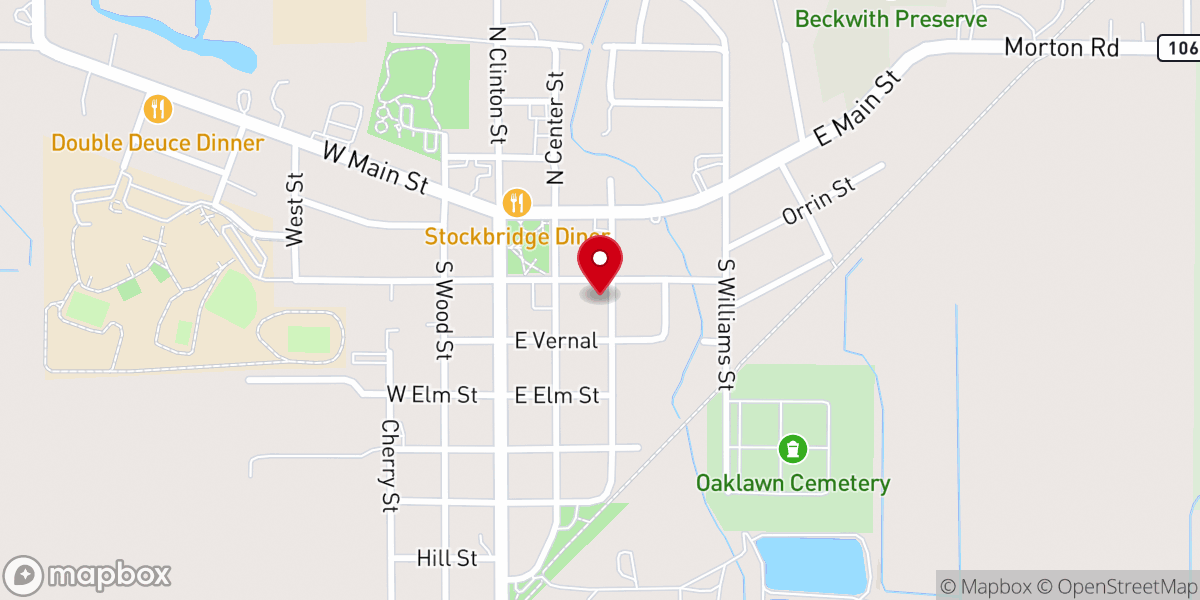 Map showing location of Stockbridge United Methodist