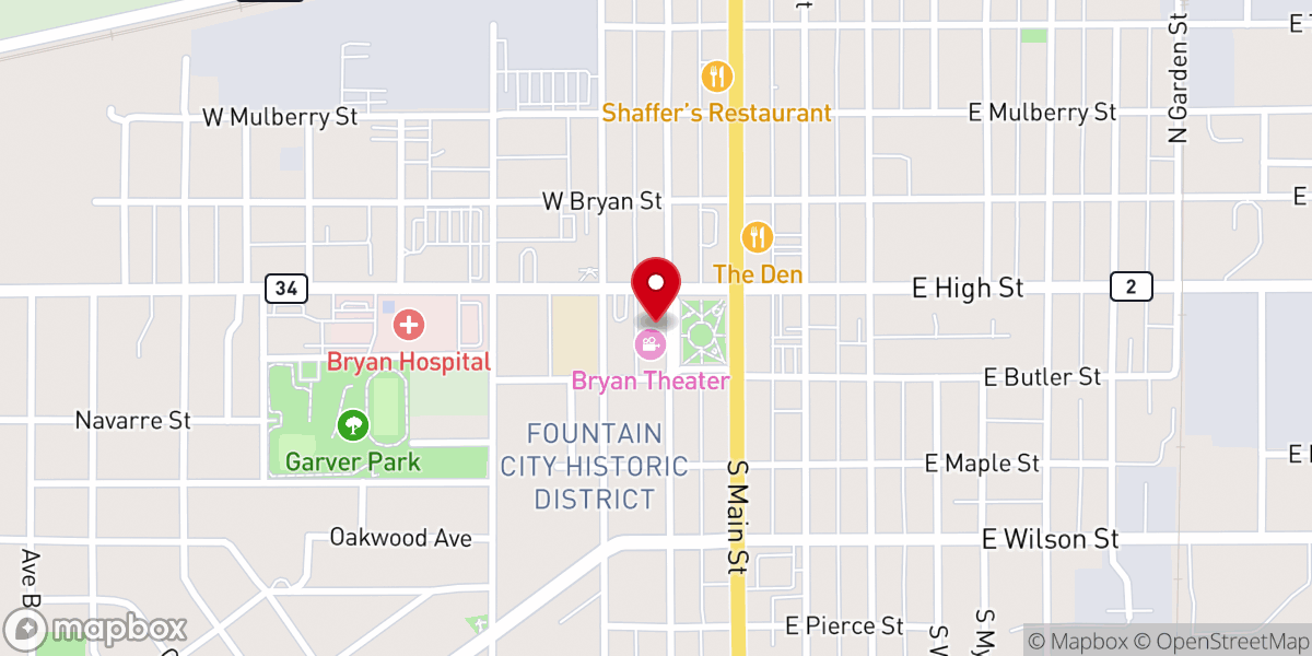 Map showing location of Bryan Area Foundation