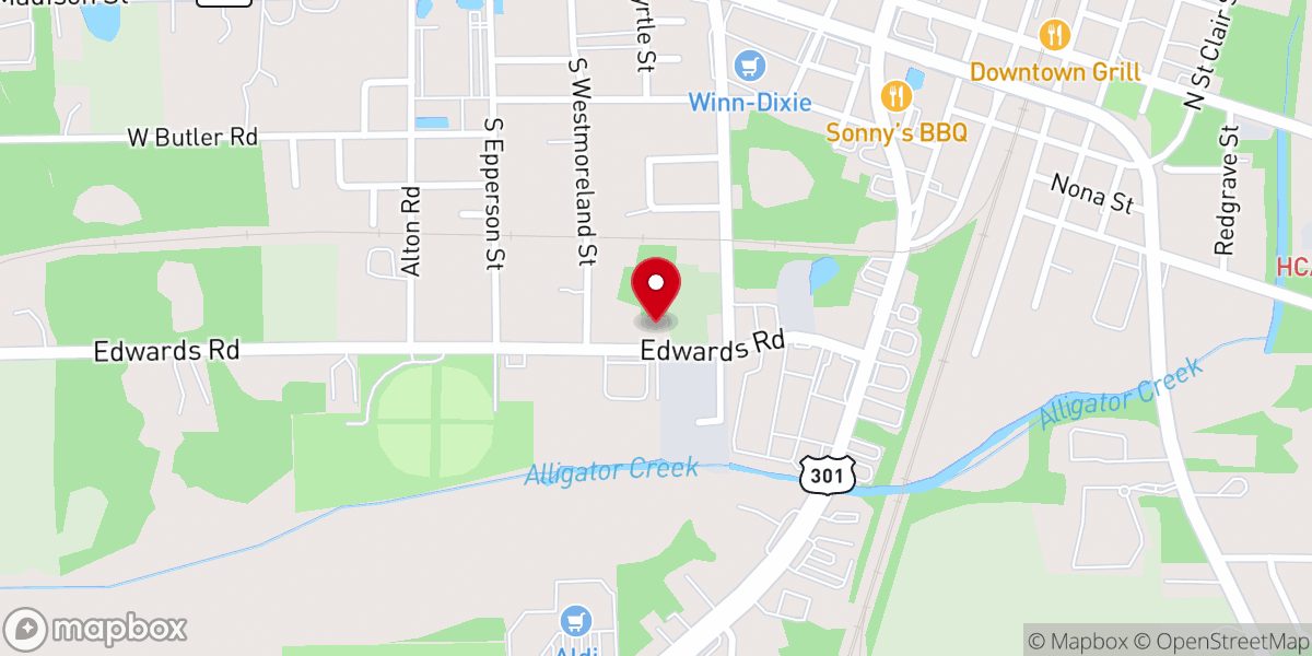 Map showing location of Starke, Florida