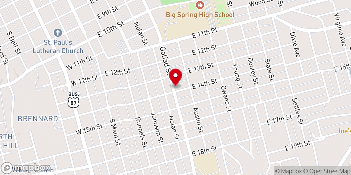 Map showing location of Crossroads Baptist Association
