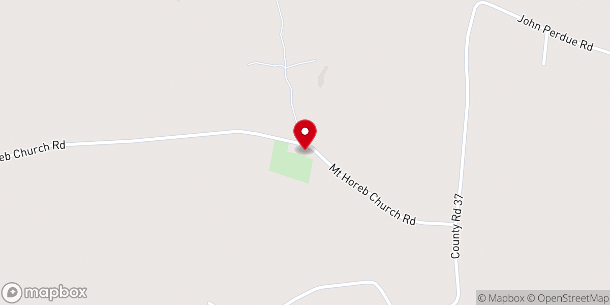 Map showing location of Mt Horeb Baptist Church