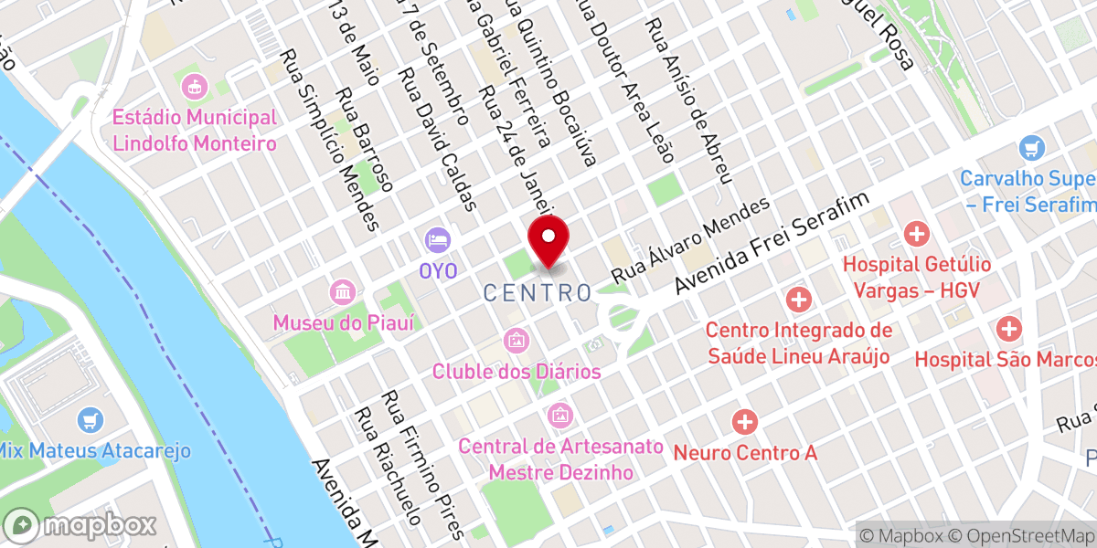 Map showing location of Primeira Igreja Batista de Teresina