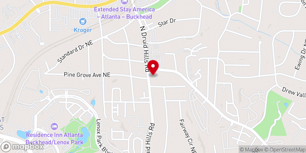 Map showing location of Brookhaven United Methodist Church