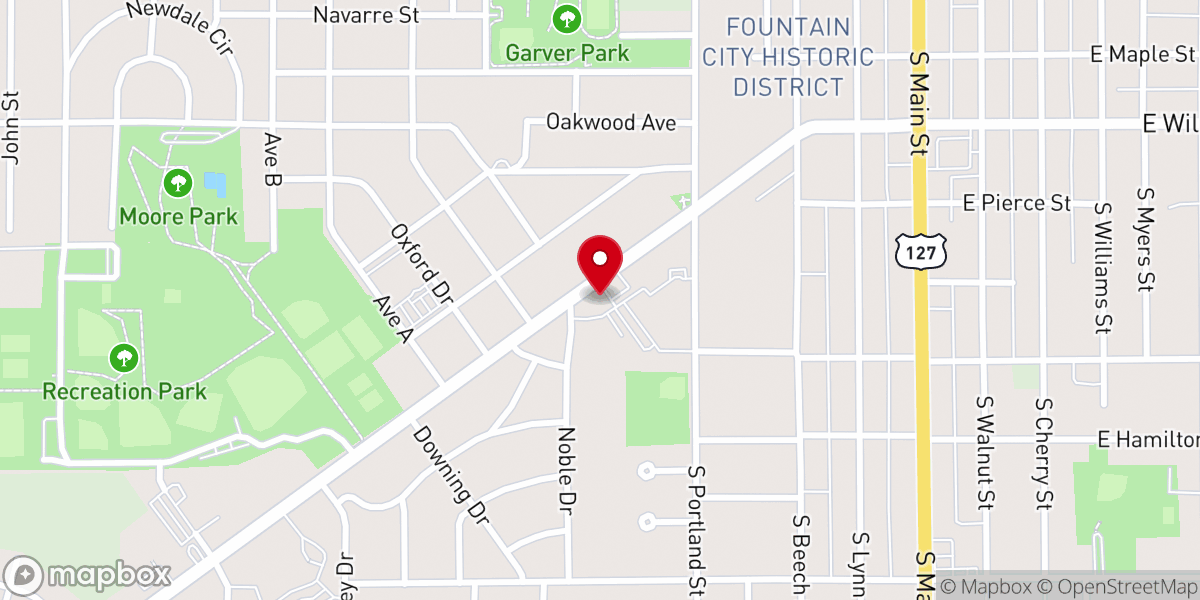 Map showing location of Trinity Lutheran Church