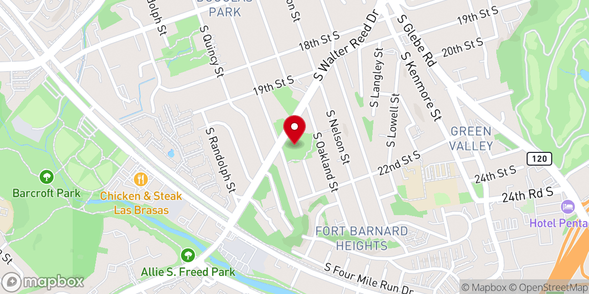 Map showing location of Fort Barnard Park