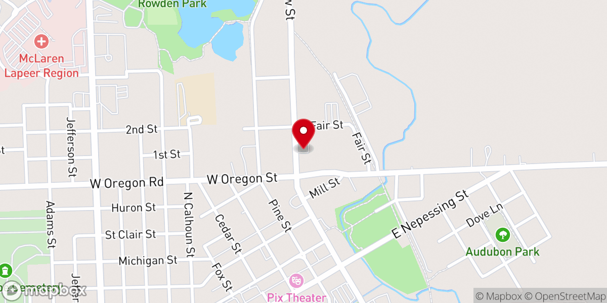 Map showing location of Lapeer New Beginnings Family Church