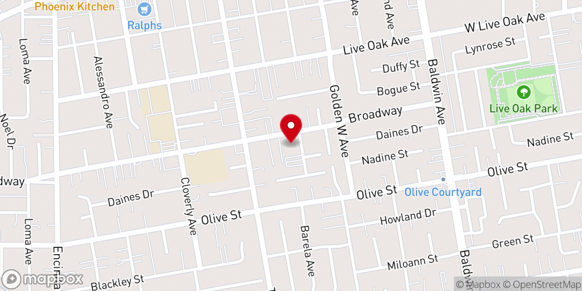 Map showing location of Temple City Seventh-day Adventist Church