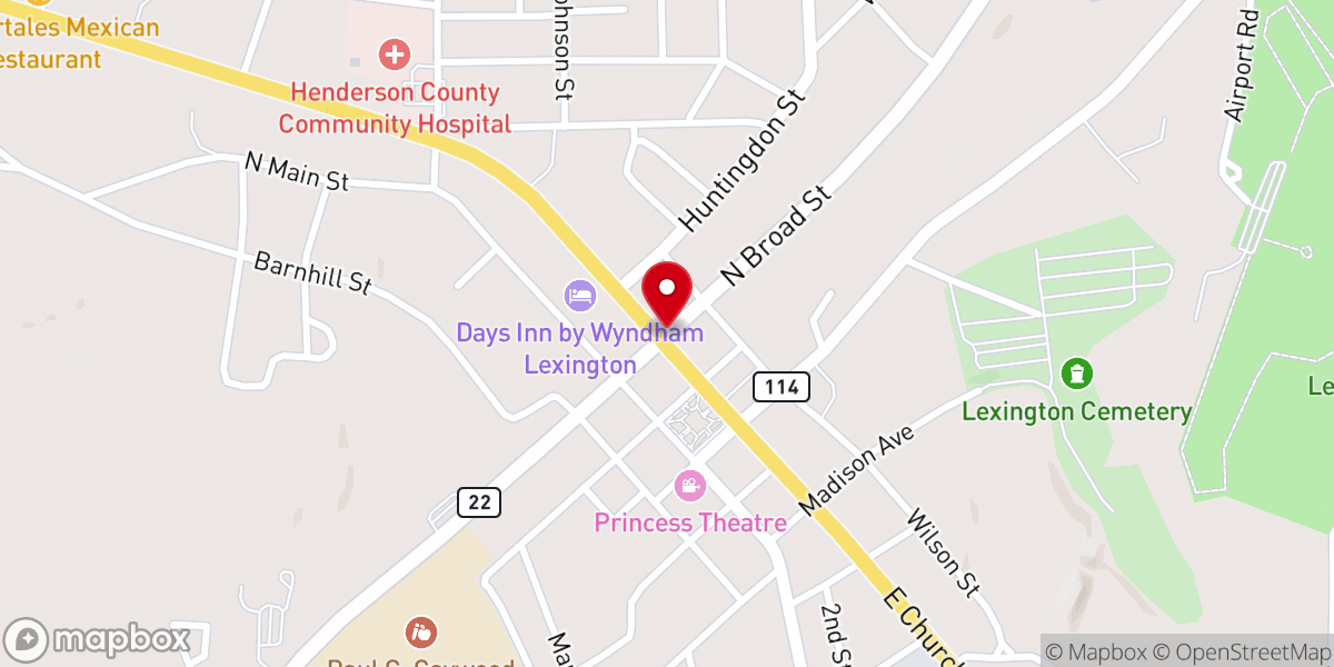 Map showing location of Church of God IN CHRIST