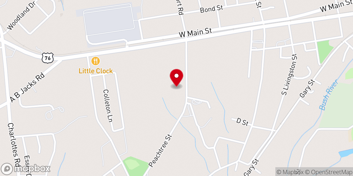 Map showing location of Lydia Mill Church of God