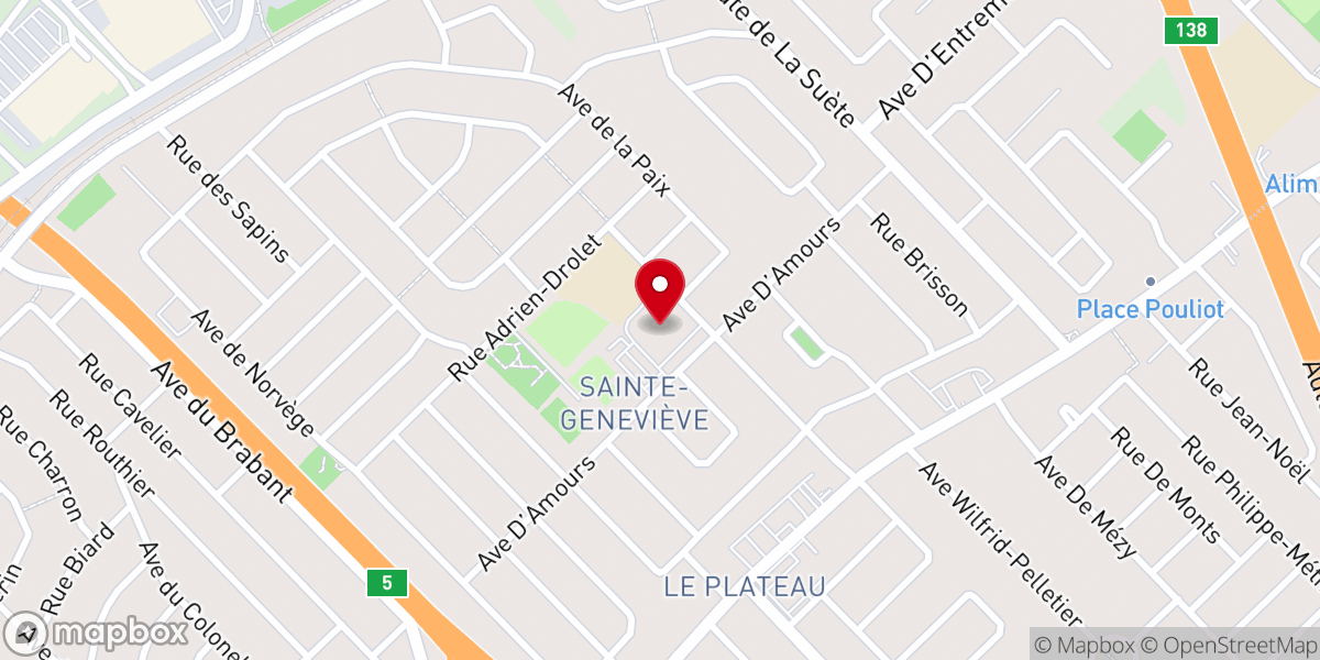 Map showing location of Sainte-Geneviève Church