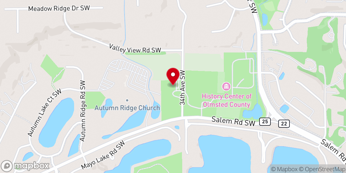 Map showing location of Salem Road Covenant Church