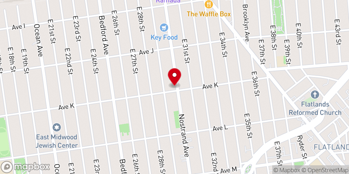 Map showing location of Khal Bnei Torah Kollel Dirshu Flatbush