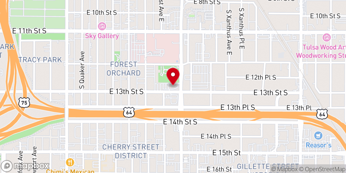 Map showing location of House Church Tulsa