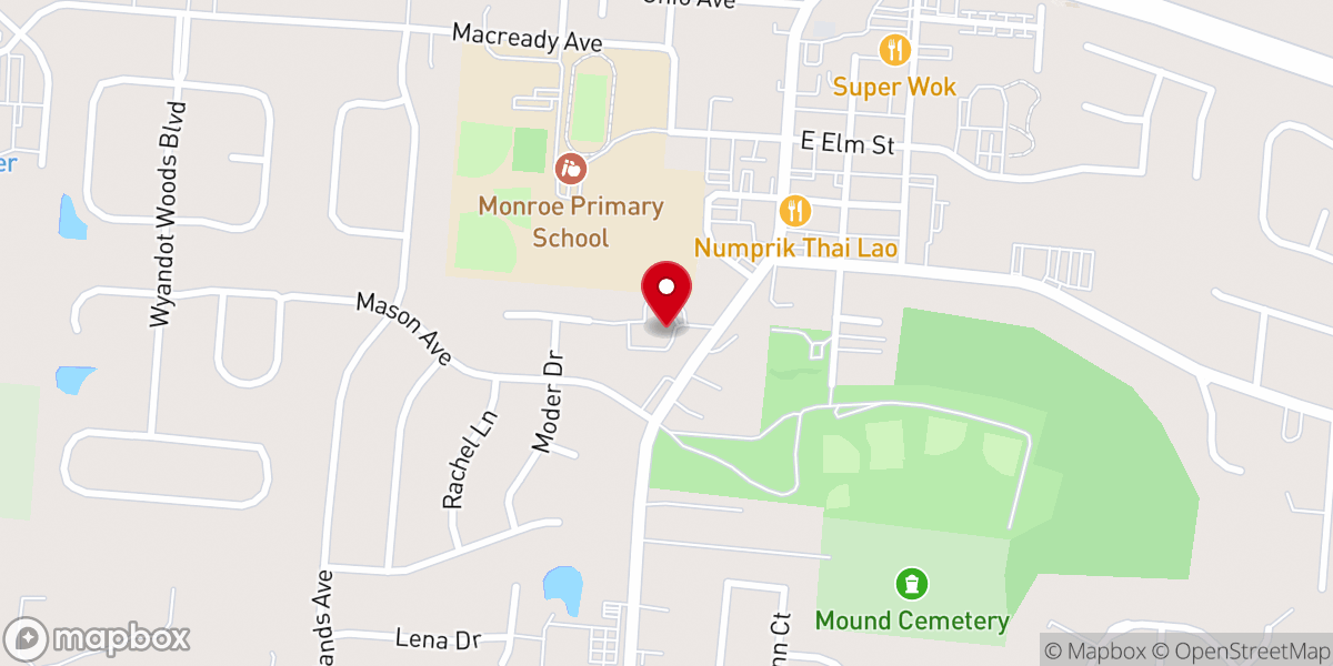 Map showing location of Life Church Monroe