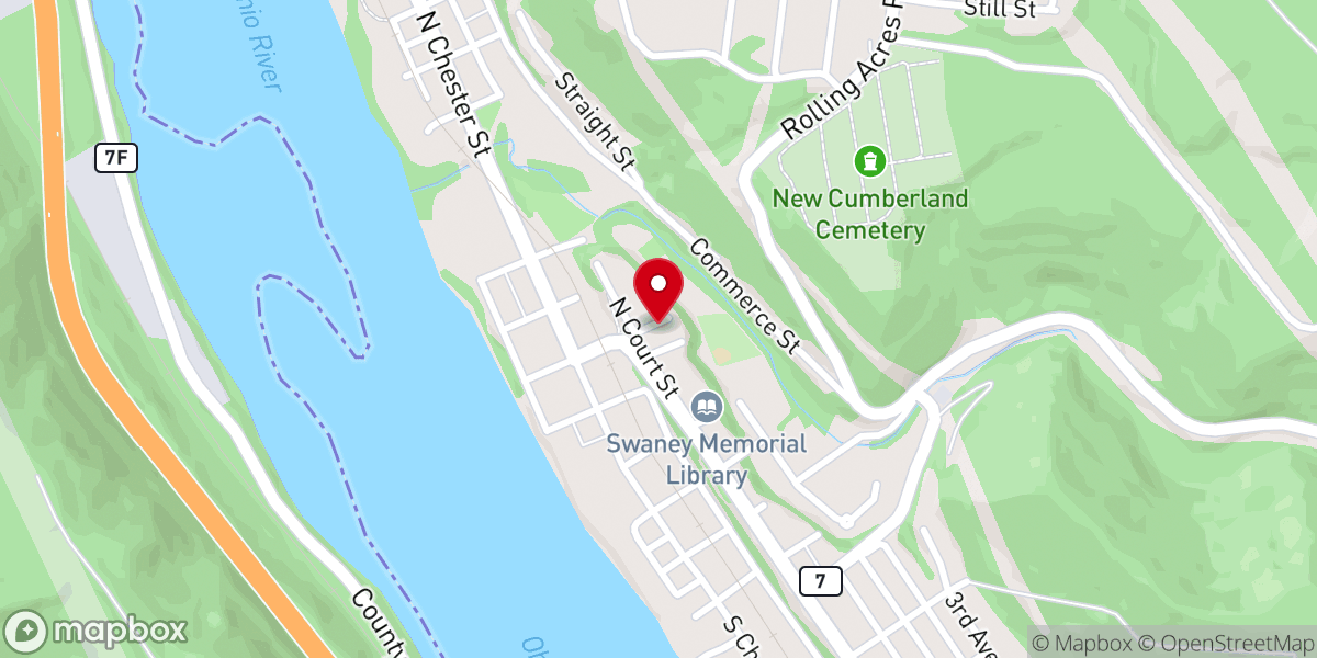 Map showing location of Christian Church of New Cumberland
