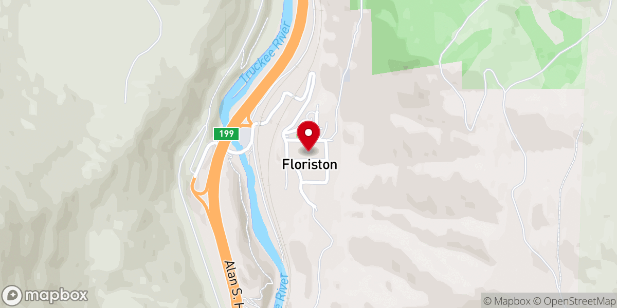 Map showing location of Floriston