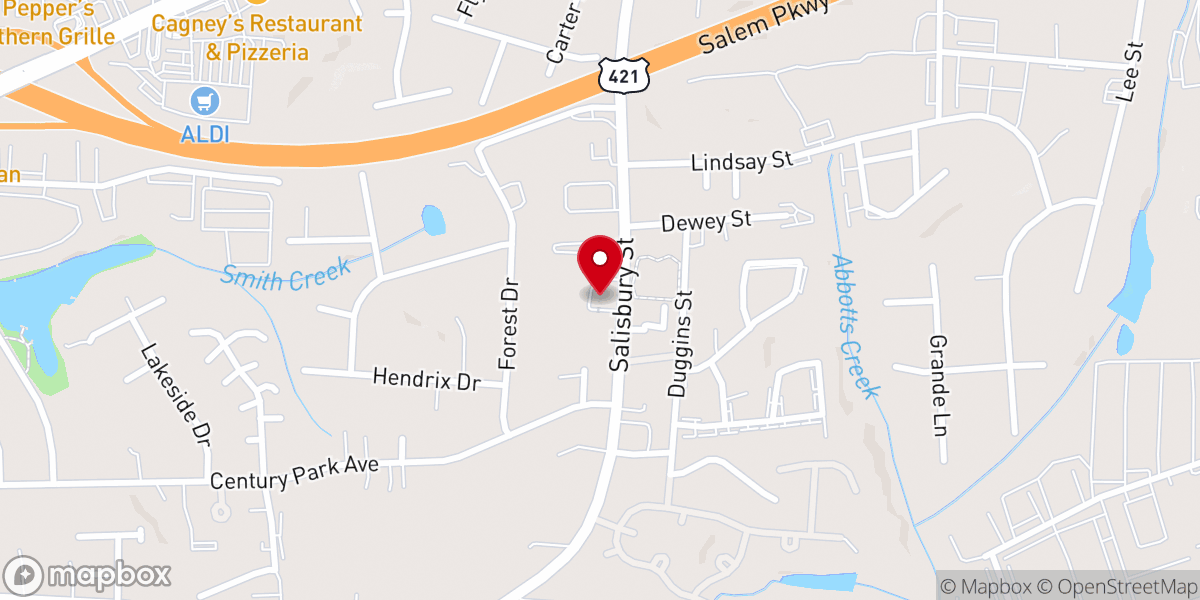 Map showing location of Triad Church of Christ