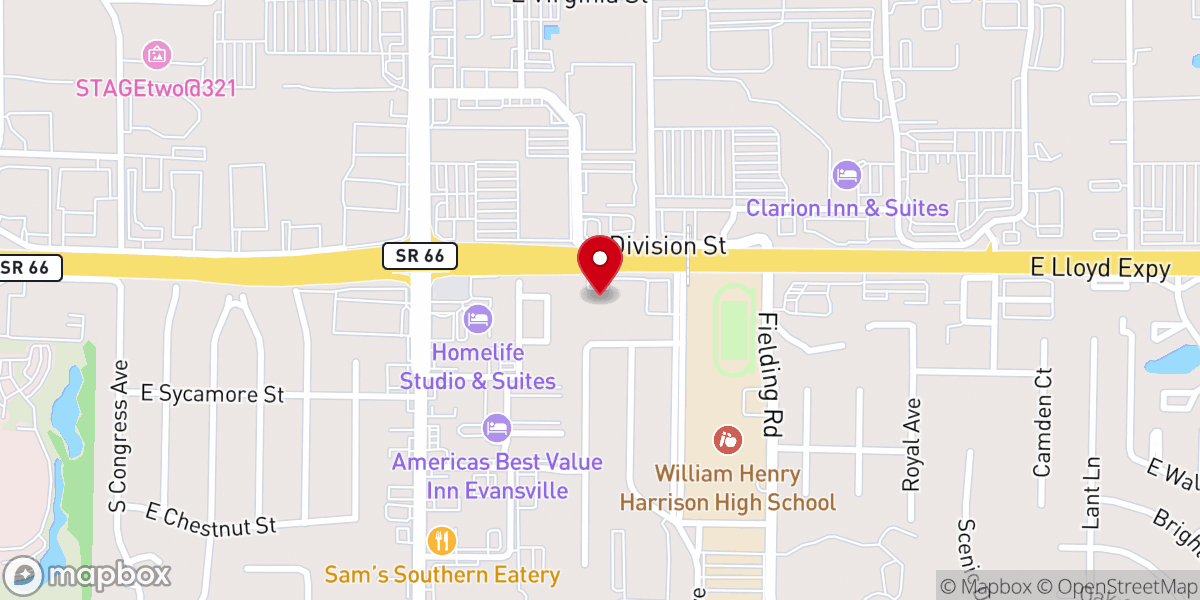 Map showing location of First Southern Baptist Church