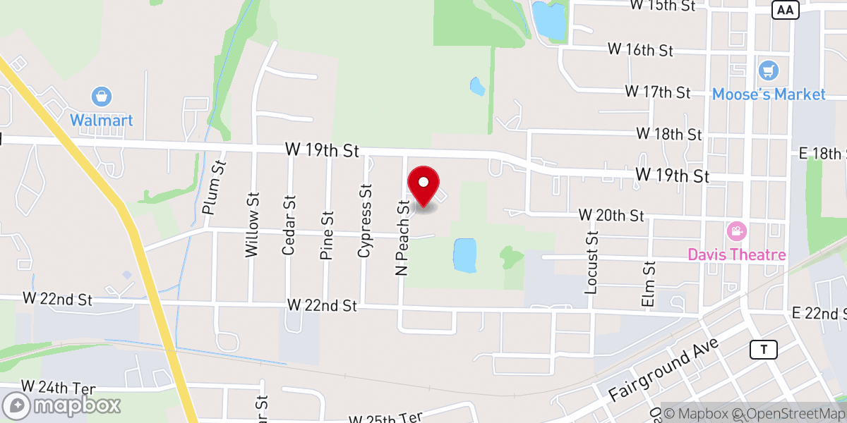 Map showing location of First Baptist Church