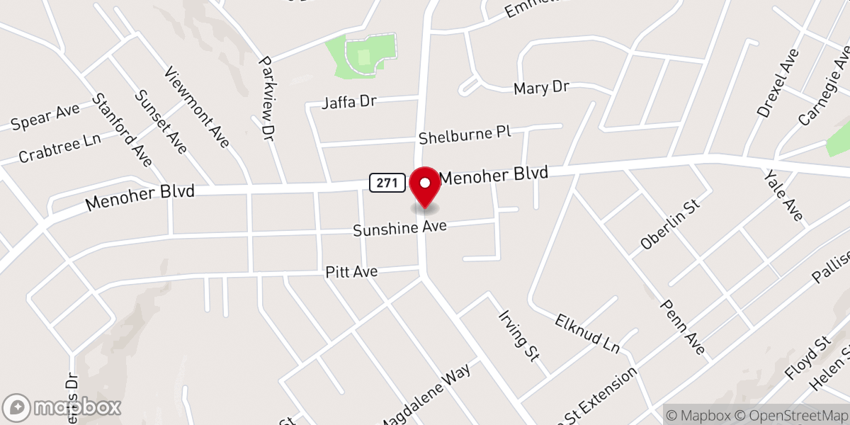 Map showing location of Hilltop Baptist Church