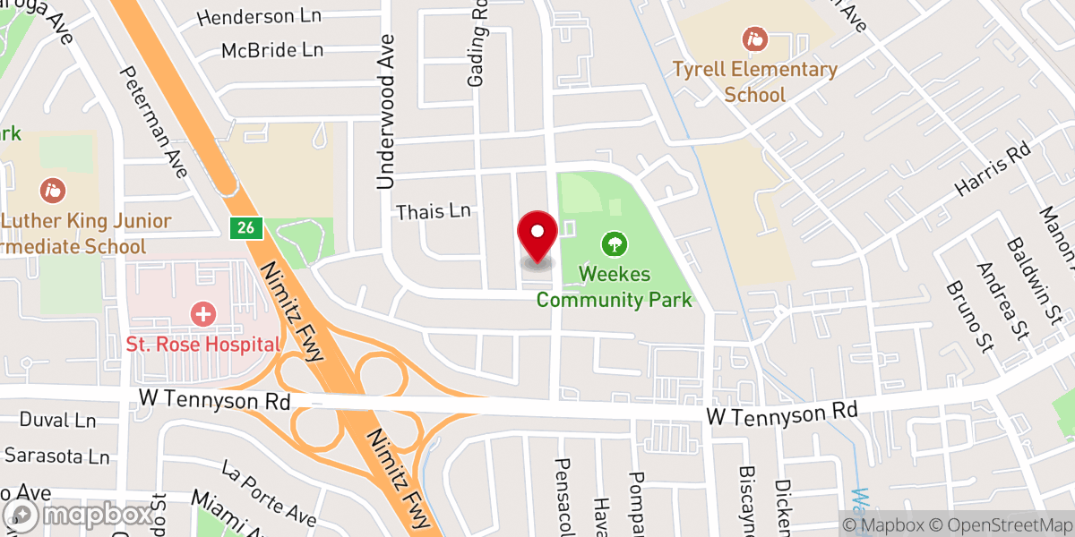Map showing location of South Hayward Parish