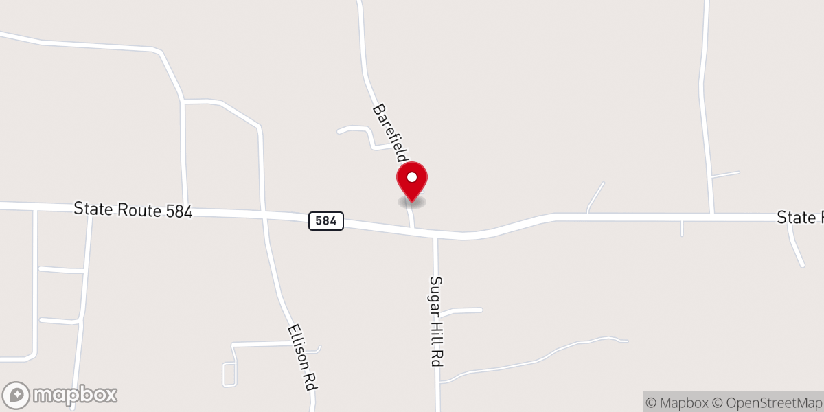 Map showing location of Holly Grove Baptist Church