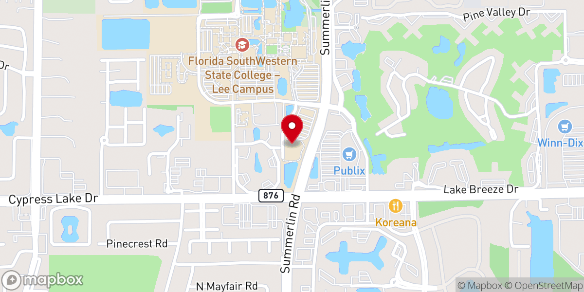 Map showing location of Suncoast Credit Union Arena