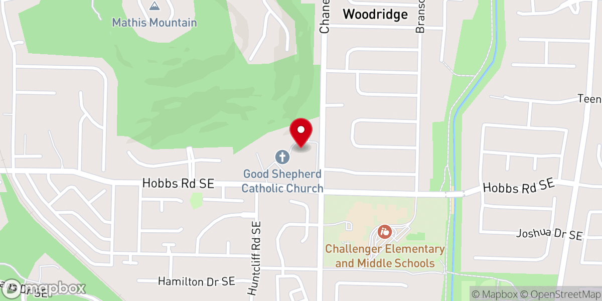 Map showing location of Good Shepherd Catholic Church