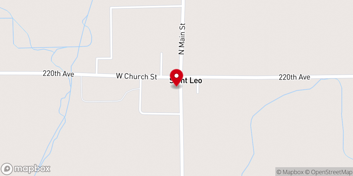 Map showing location of St Leo Catholic Church