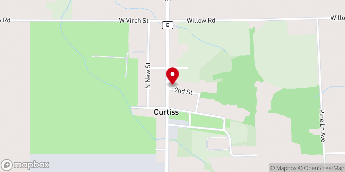 Map showing location of Curtiss Alliance Church
