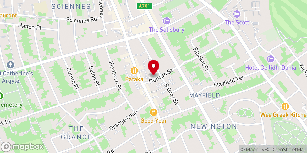 Map showing location of Duncan Street Baptist Church
