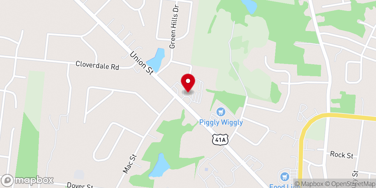 Map showing location of Shelbyville Mills Baptist Church