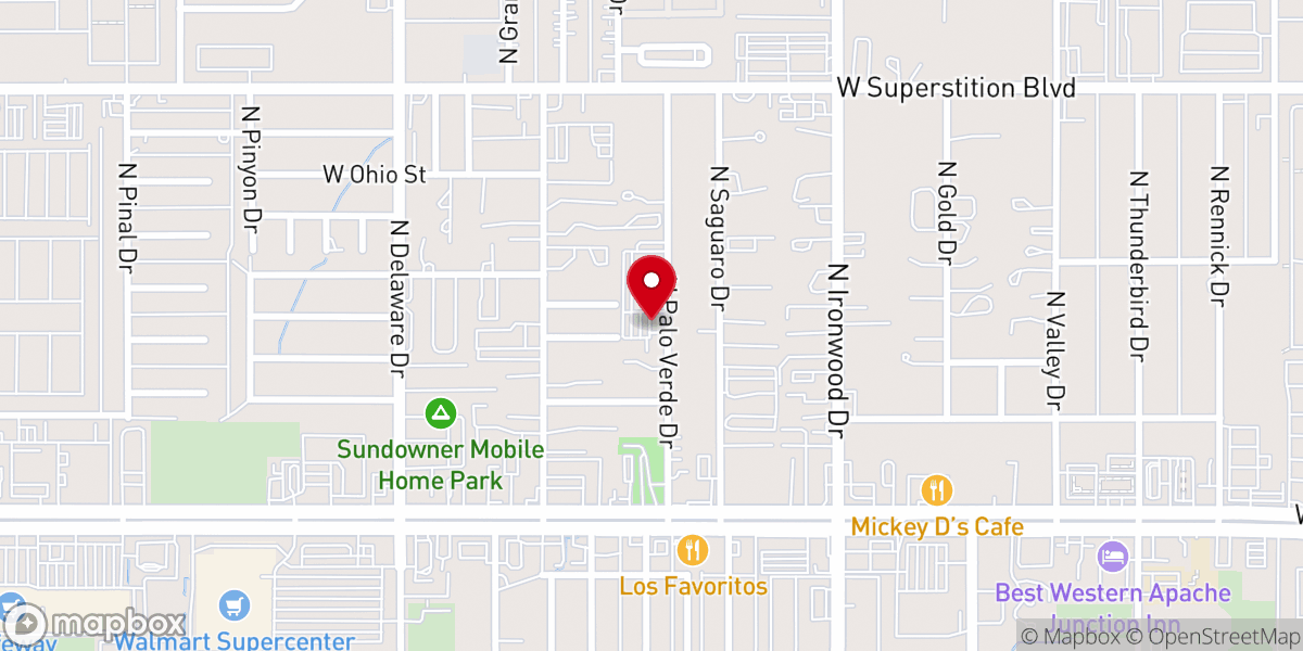 Map showing location of Desert Chapel United Methodist