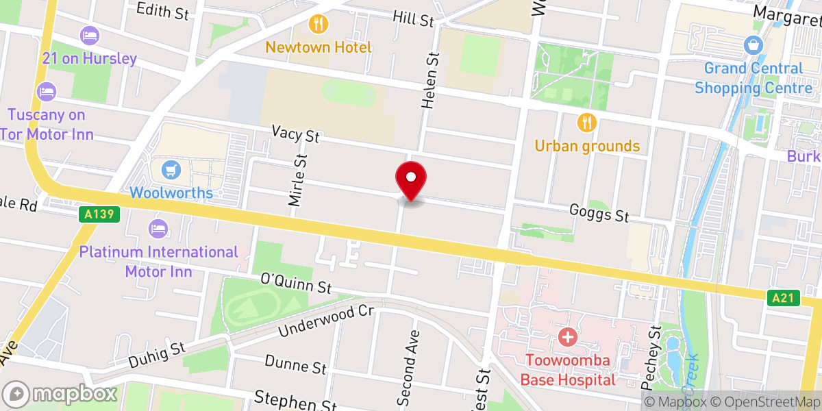 Map showing location of New Apostolic Church Toowoomba