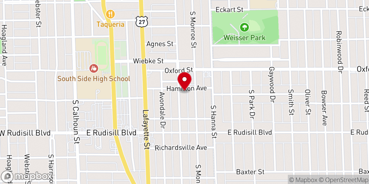 Map showing location of Destiny Life Center