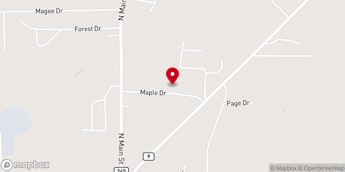 Map showing location of Maple Drive Presbyterian Church
